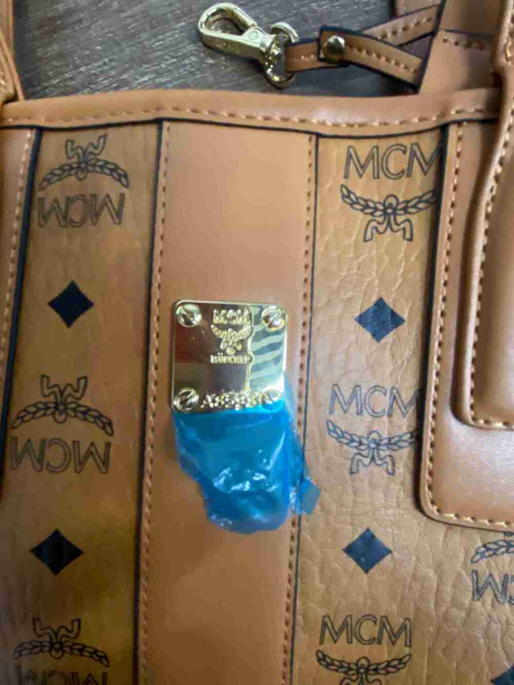 ✨ MCM Cognac Monogram Reversible Medium Shoulder Tote Bag - Picture 5 of 5